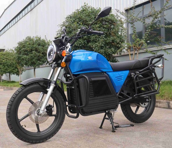 Electric Motorcycle Taxi for Africa – Andes EV Street Bike with Swappable Battery and Rear Cargo Rack